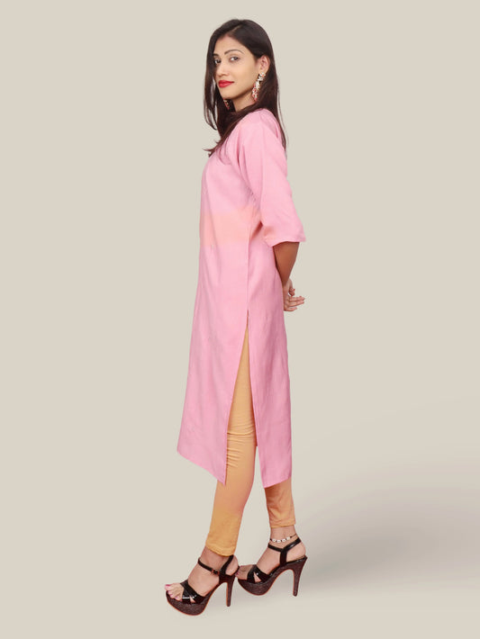 Cotton Kurti with Beautifully Embroidered Neckline-1