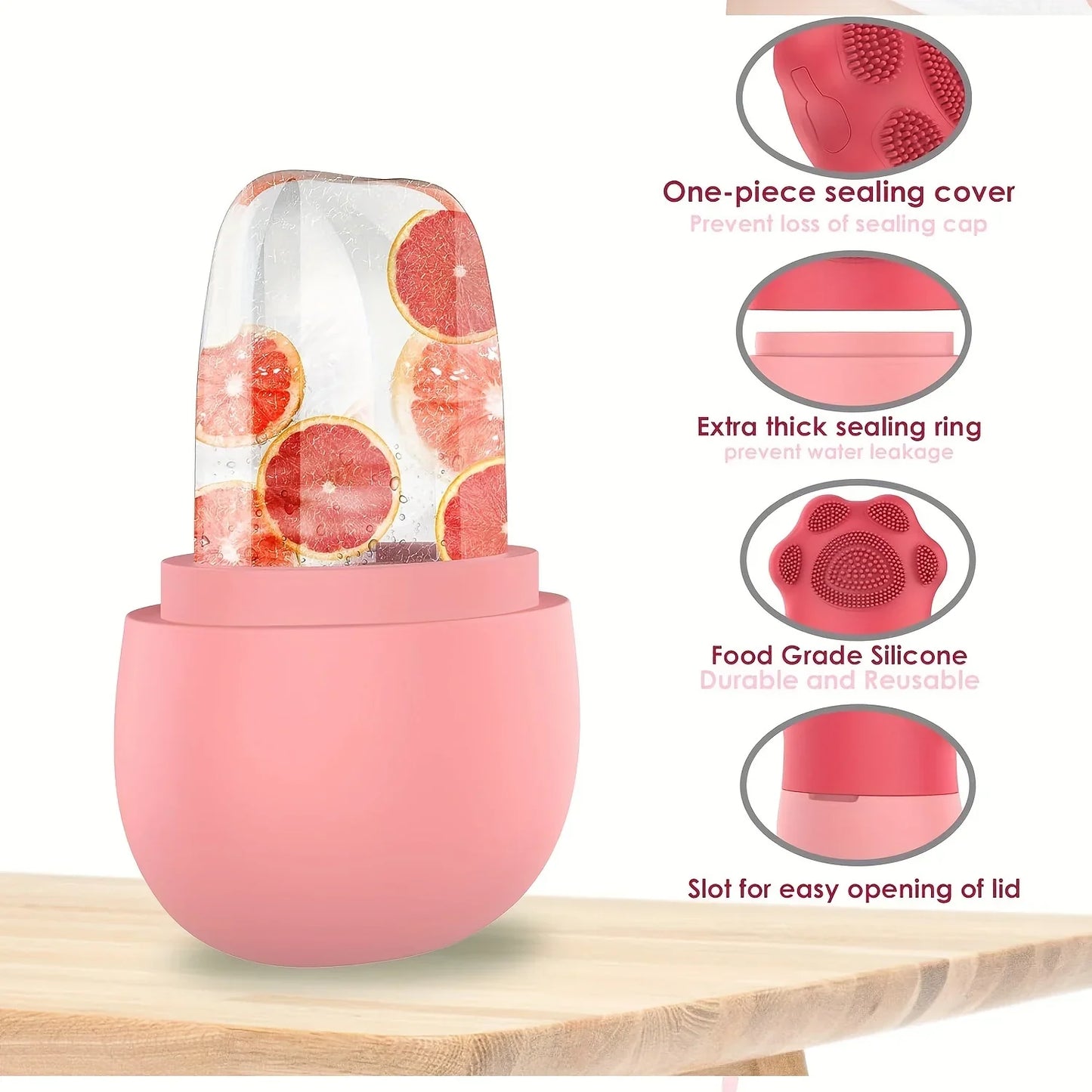 Ice Face Roller Silicone Facial Cube for Eyes Neck Massage Remove Dark Circle Pore Shrink Face