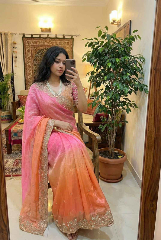 GulAab Pehrava Ombre Designer Saree-1