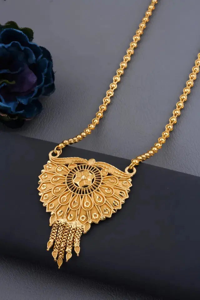 Gold plated Long Moti Mala Mangalsutra With Short Mangalsutra (30 Inch And 24 Inch) 6366