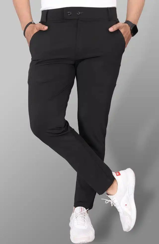 Lycra Blend Trouser for Men (Black, 28) 13279