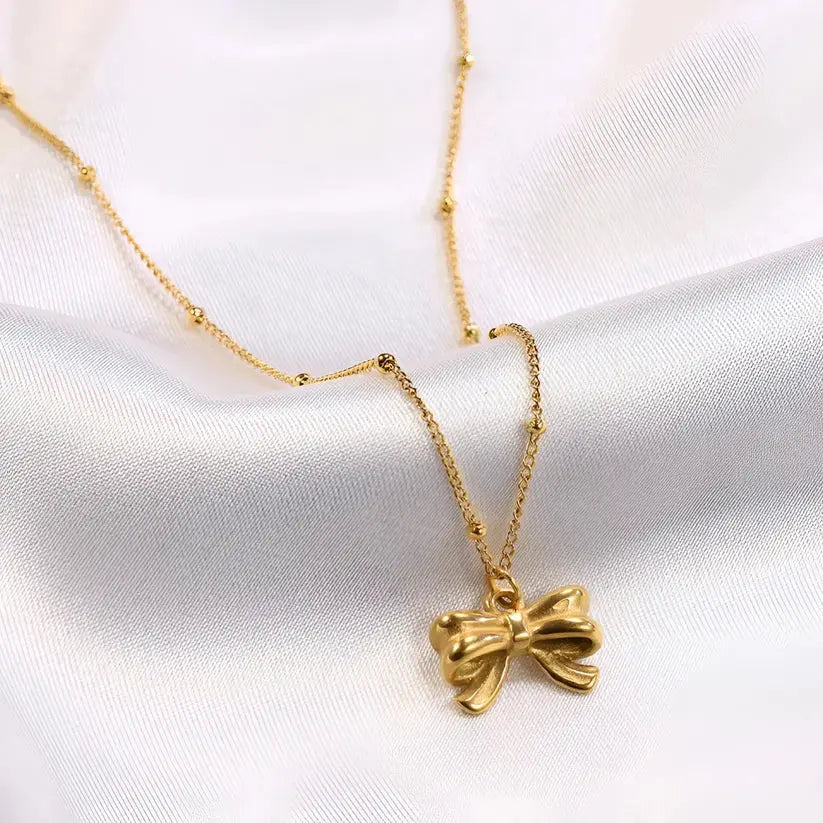 Dainty Bow Pendant Necklace - Sori Style-4