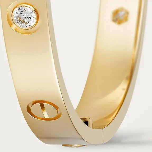 Elegant Diamond Screw Bangle Bracelet-4
