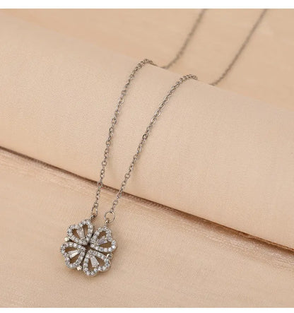 Four-Leaf Clover Hearts Necklace-1