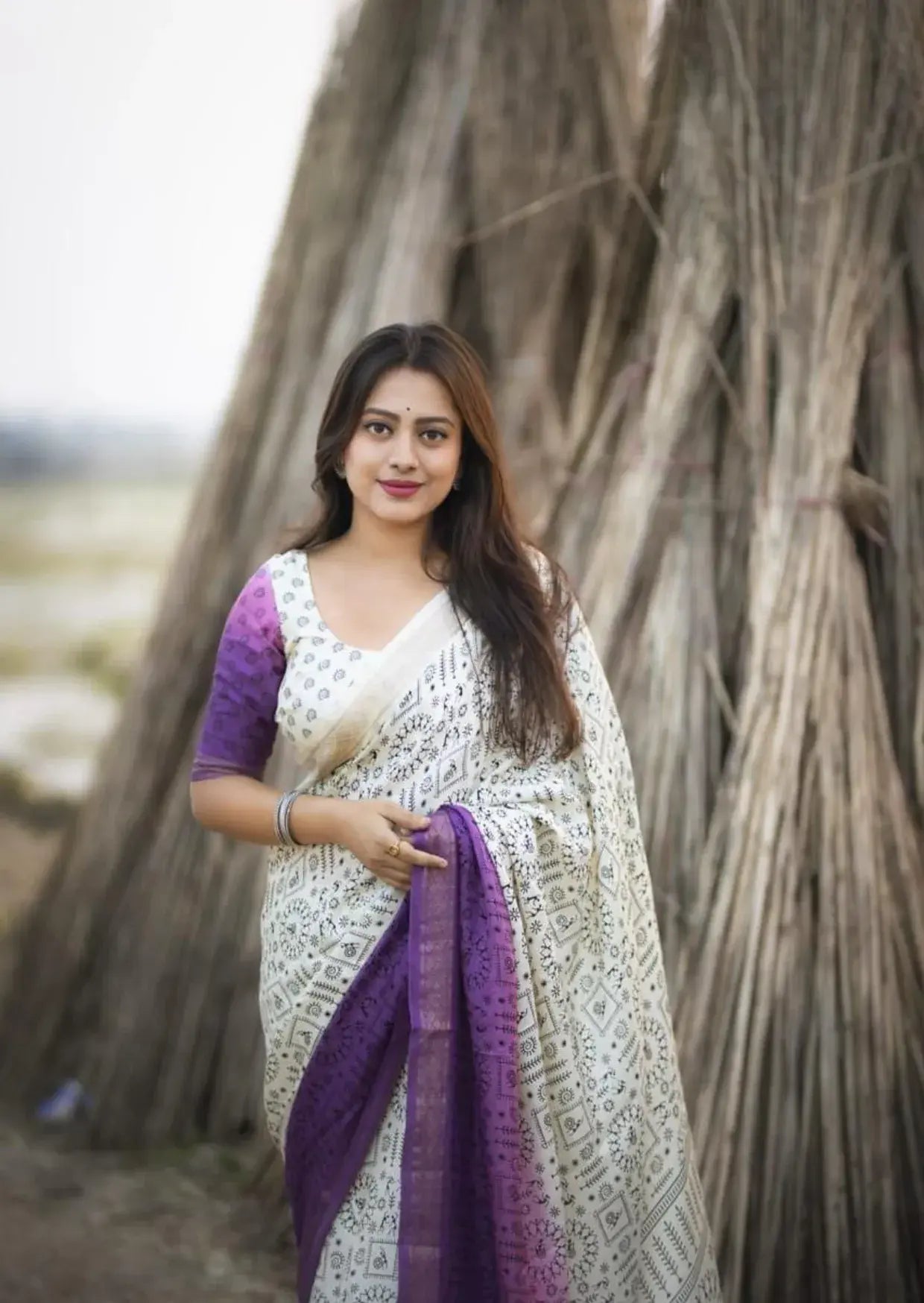 Wonderful Worli Cotton Crape Saree – Single Color Edition-2