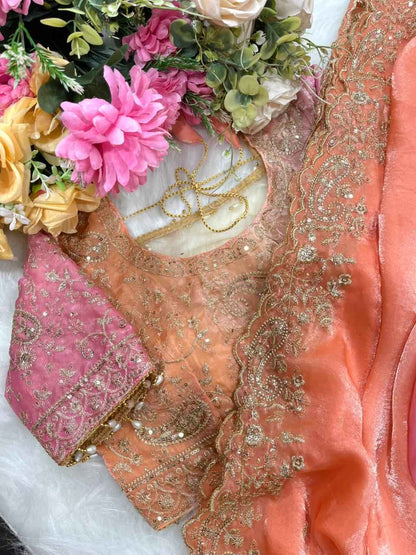GulAab Pehrava Ombre Designer Saree-2