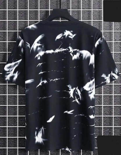 Spab Men & Women Printed Casual White & Black T-Shirt 6928