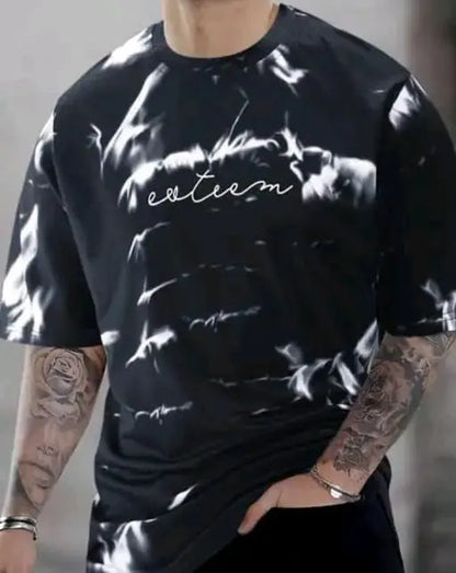 Spab Men & Women Printed Casual White & Black T-Shirt 6928
