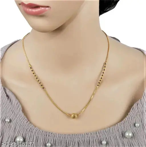 Mangalsutra Combo Deal Gold Plated Necklace Pandent Mangalsutra 30 Inch And 18 Inch Combo Pack With Earring for Women (Pack of 5) 19670