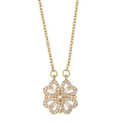 Four-Leaf Clover Hearts Necklace-0
