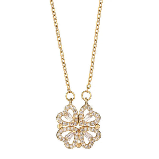 Four-Leaf Clover Hearts Necklace-0