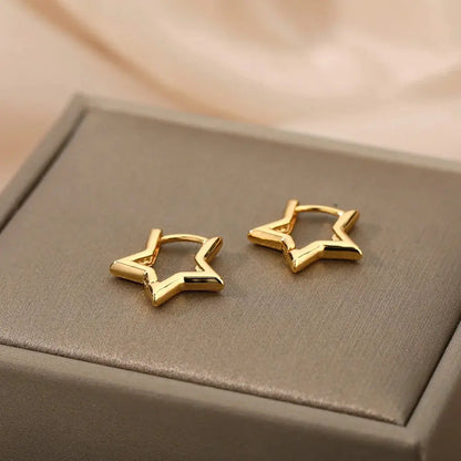 Minimalist Star Hoop Earrings for Everyday Elegance-3