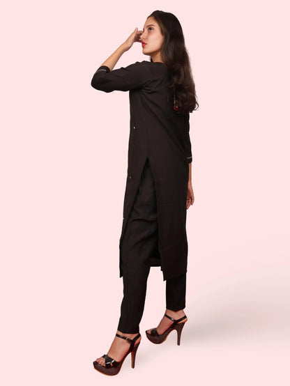Woman Straight Suit Set with Pant-Dupatta-1