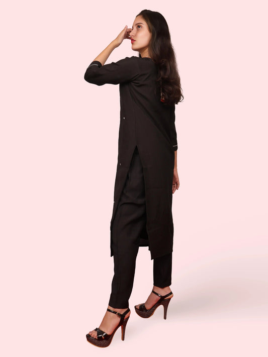 Woman Straight Suit Set with Pant-Dupatta-1
