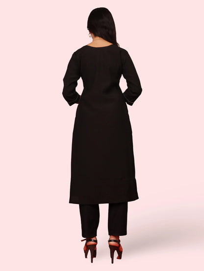 Woman Straight Suit Set with Pant-Dupatta-2