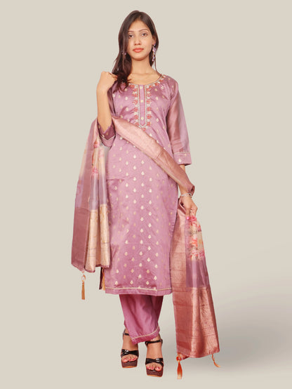 Women's Silk Kurta-Pant, and Dupatta Set-4