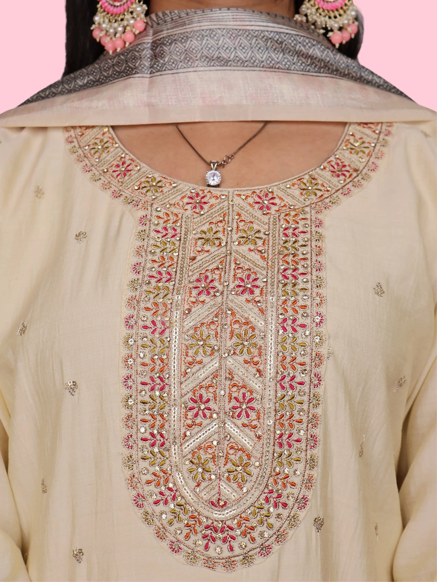 Women's Silk Kurta-Pant, and Dupatta Set-3
