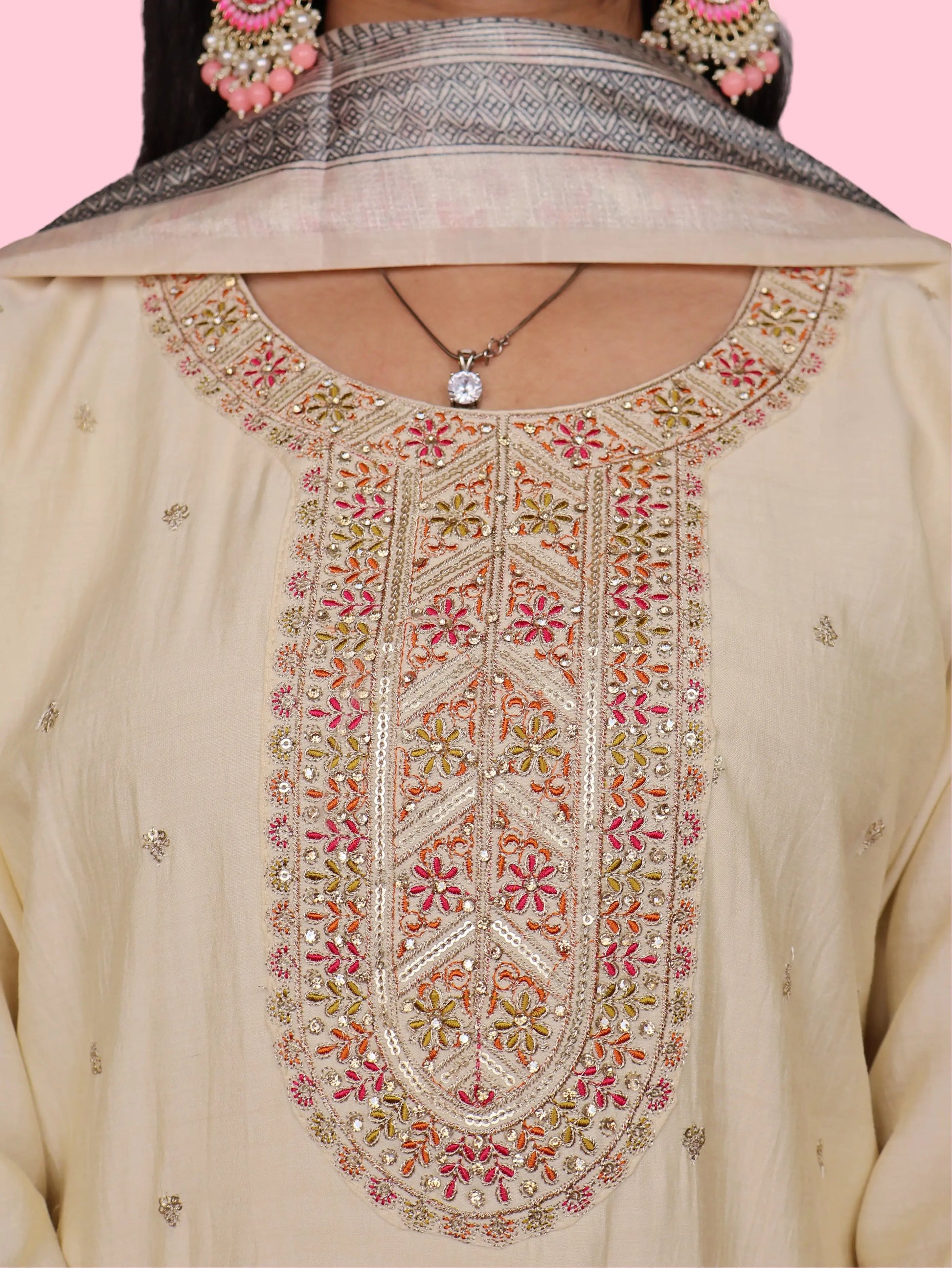Women's Silk Kurta-Pant, and Dupatta Set-3