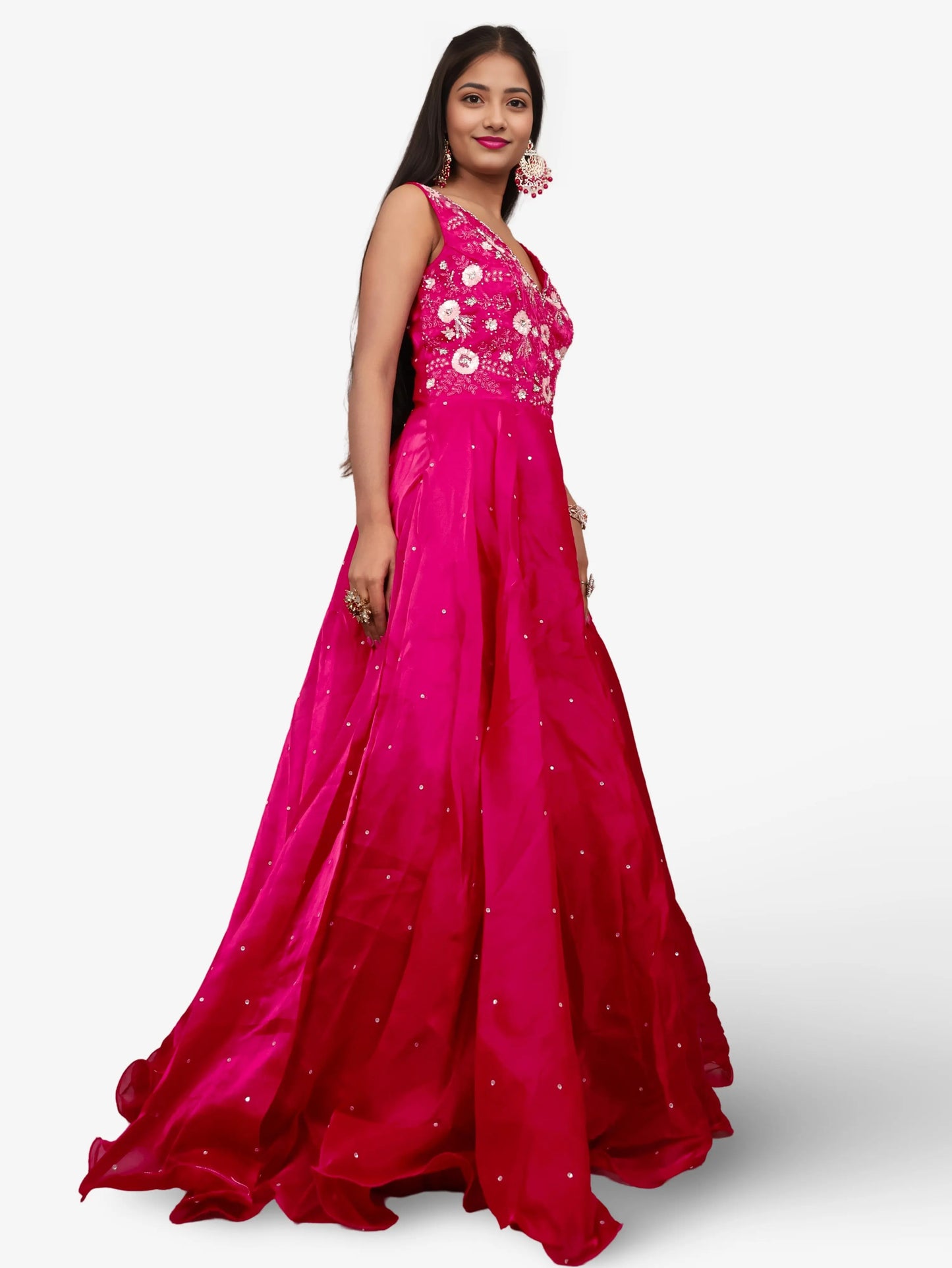 Gown with Sequin & Cut Dana Work by Shreekama-3