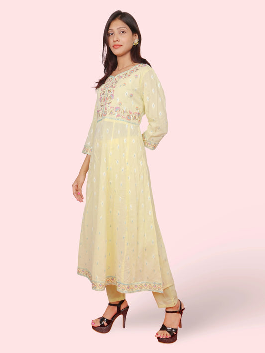 Women's Pure Cotton Kurta and Pant Set with Coordinated Dupatta-1