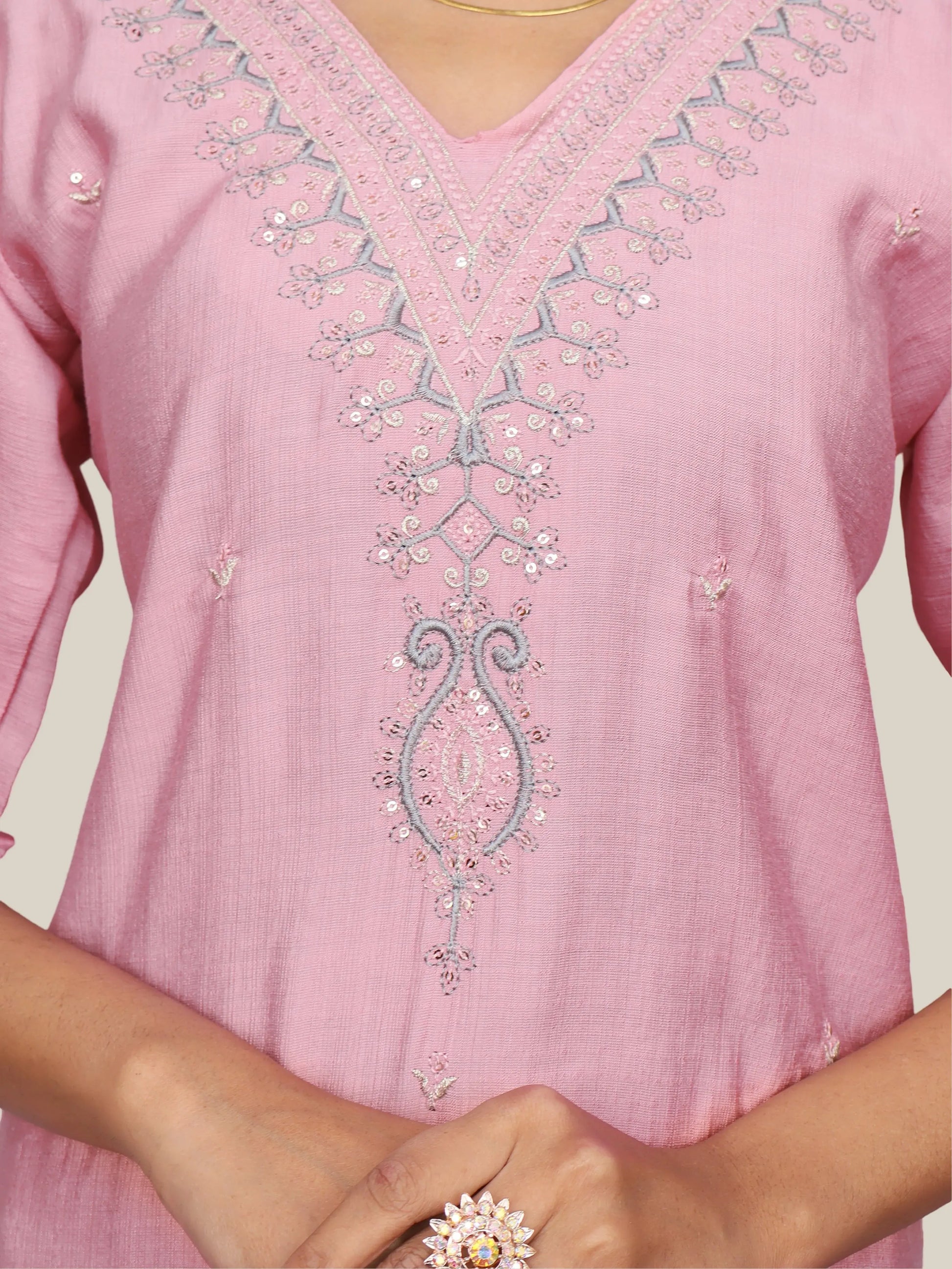 Cotton Kurti with Beautifully Embroidered Neckline-3