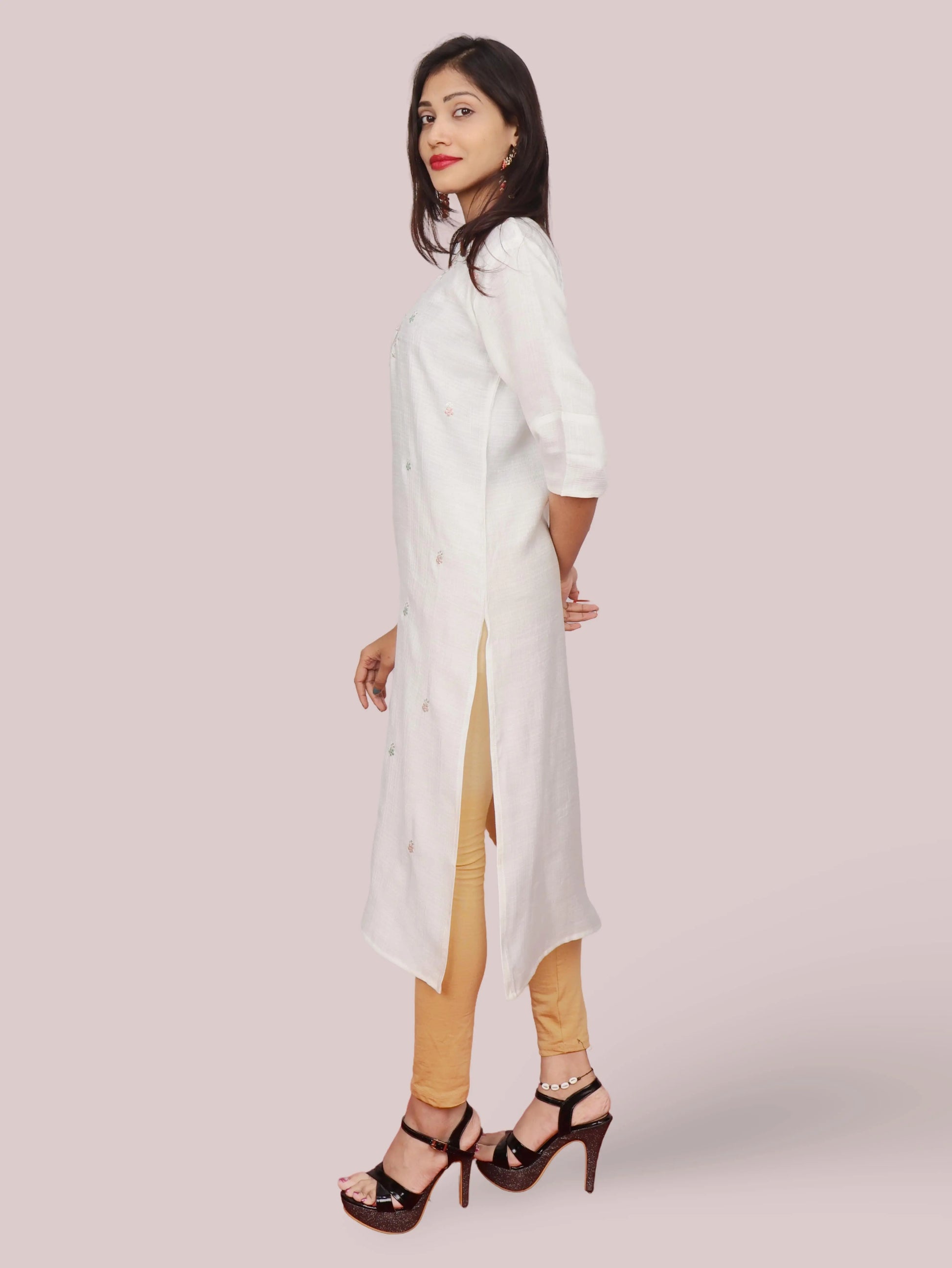 Cotton Kurti with Beautifully Embroidered Neckline-1