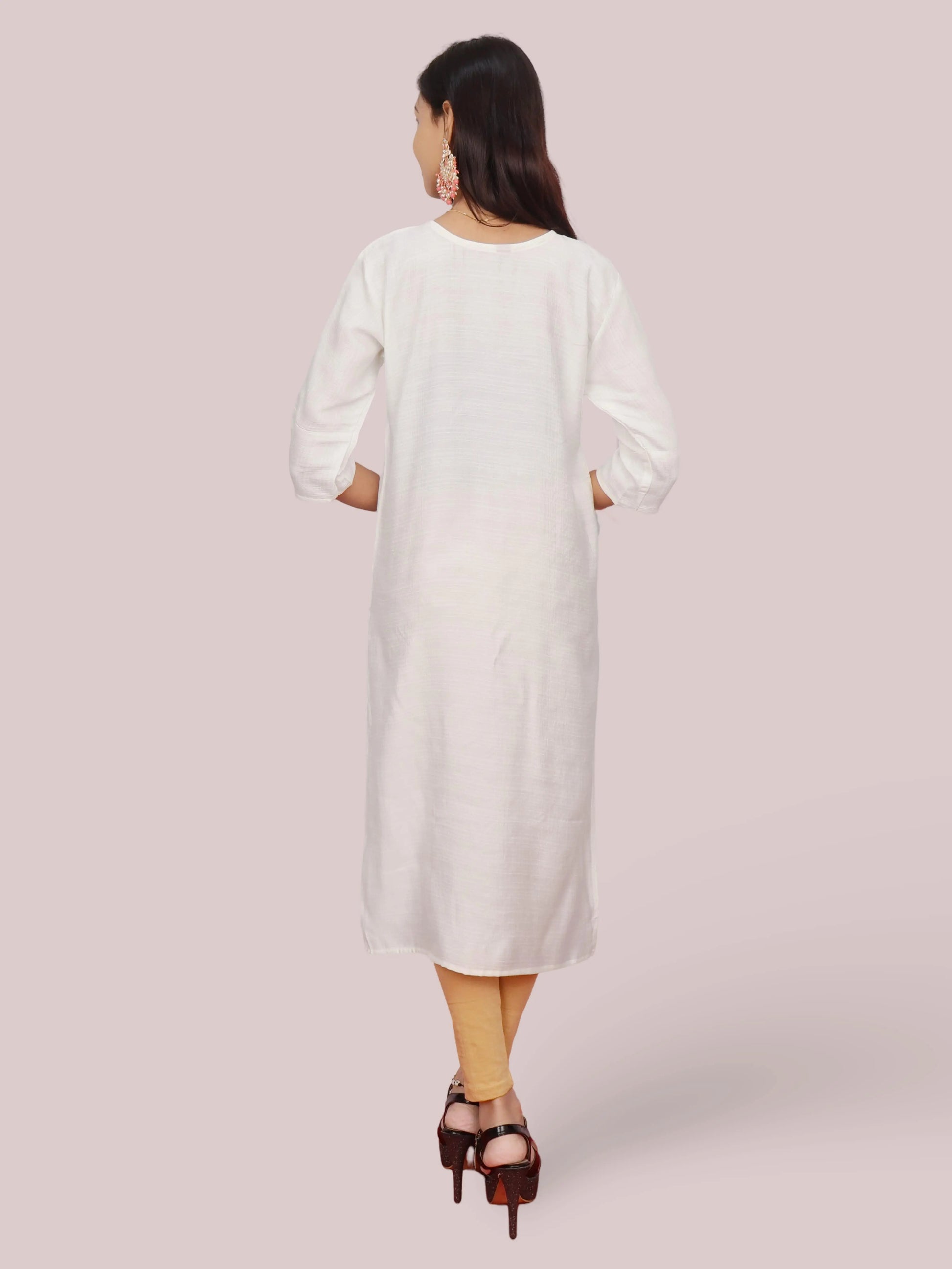 Cotton Kurti with Beautifully Embroidered Neckline-2