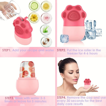 Ice Face Roller Silicone Facial Cube for Eyes Neck Massage Remove Dark Circle Pore Shrink Face