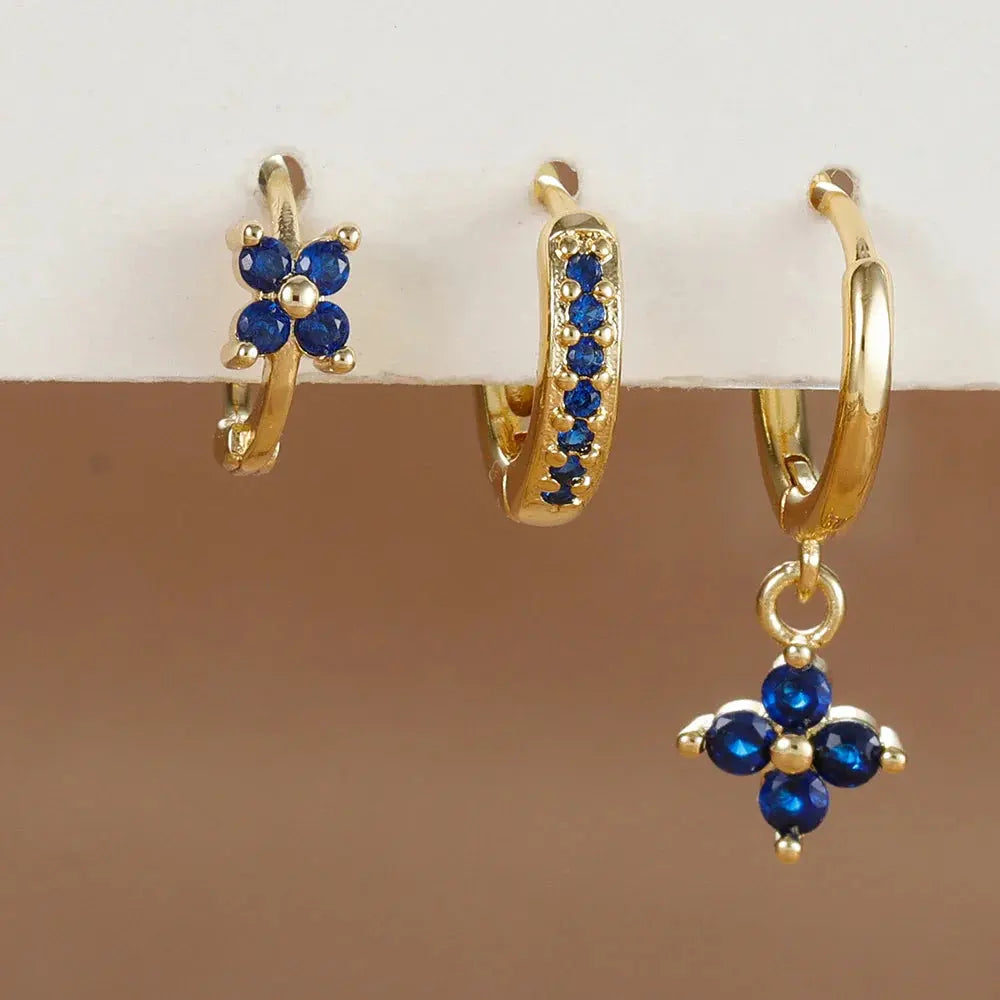 3PCS Flower Drop and Dangle Earring-22