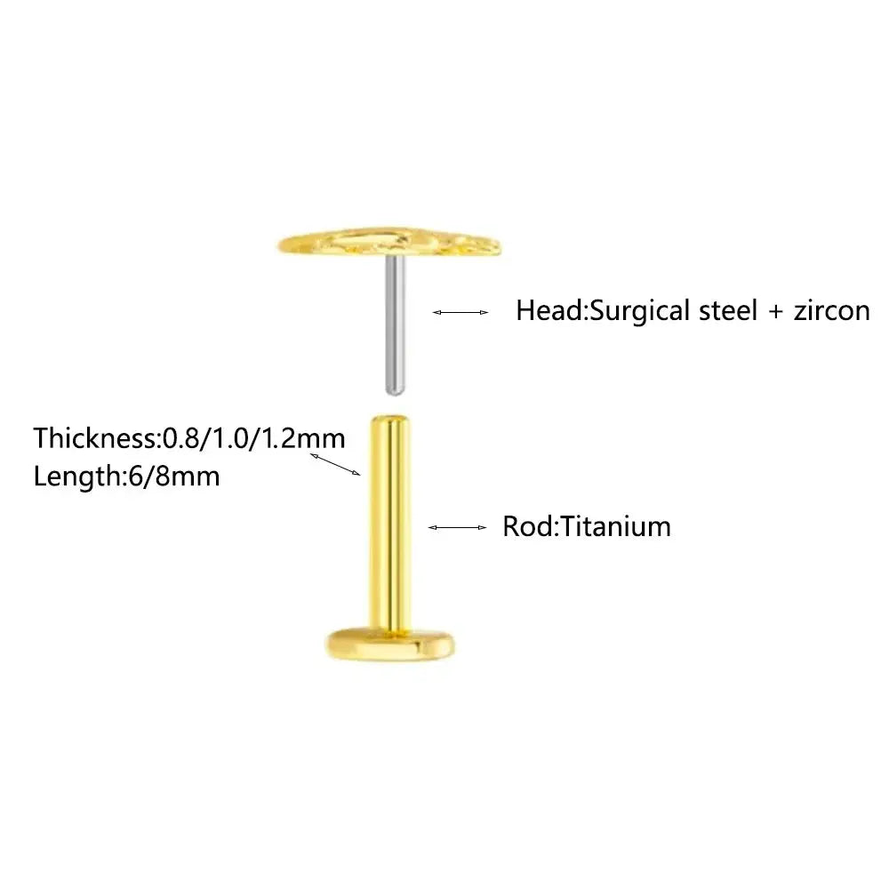 Titanium Flower Stud Piercing Earring-1