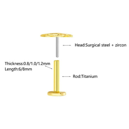 Titanium Flower Stud Piercing Earring-1