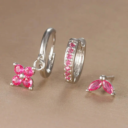 3PCS Flower Drop and Dangle Earring-8