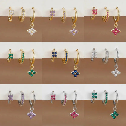 3PCS Flower Drop and Dangle Earring-2