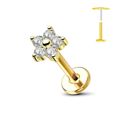 Titanium Flower Stud Piercing Earring-9
