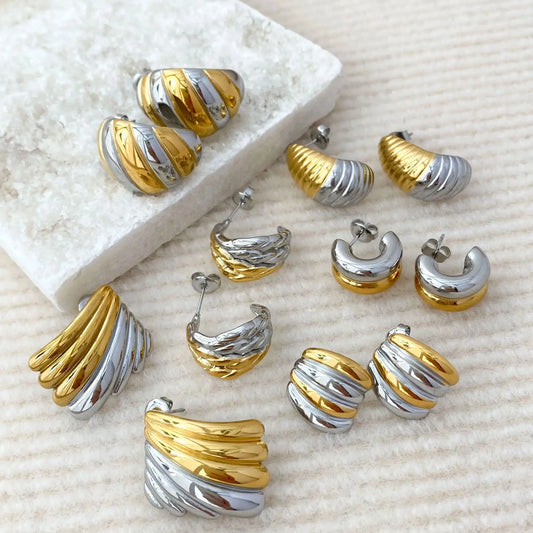Hypoallergenic Geometric Stud Earrings for Women-0