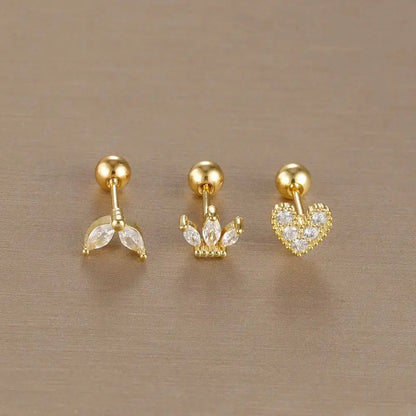 3PCS Crown Stud Earring Set for Women-9