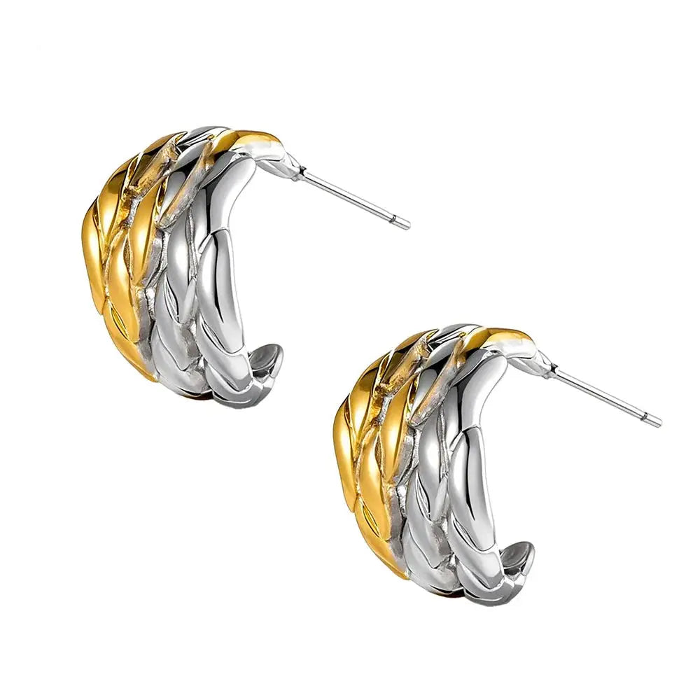 Hypoallergenic Geometric Stud Earrings for Women-5