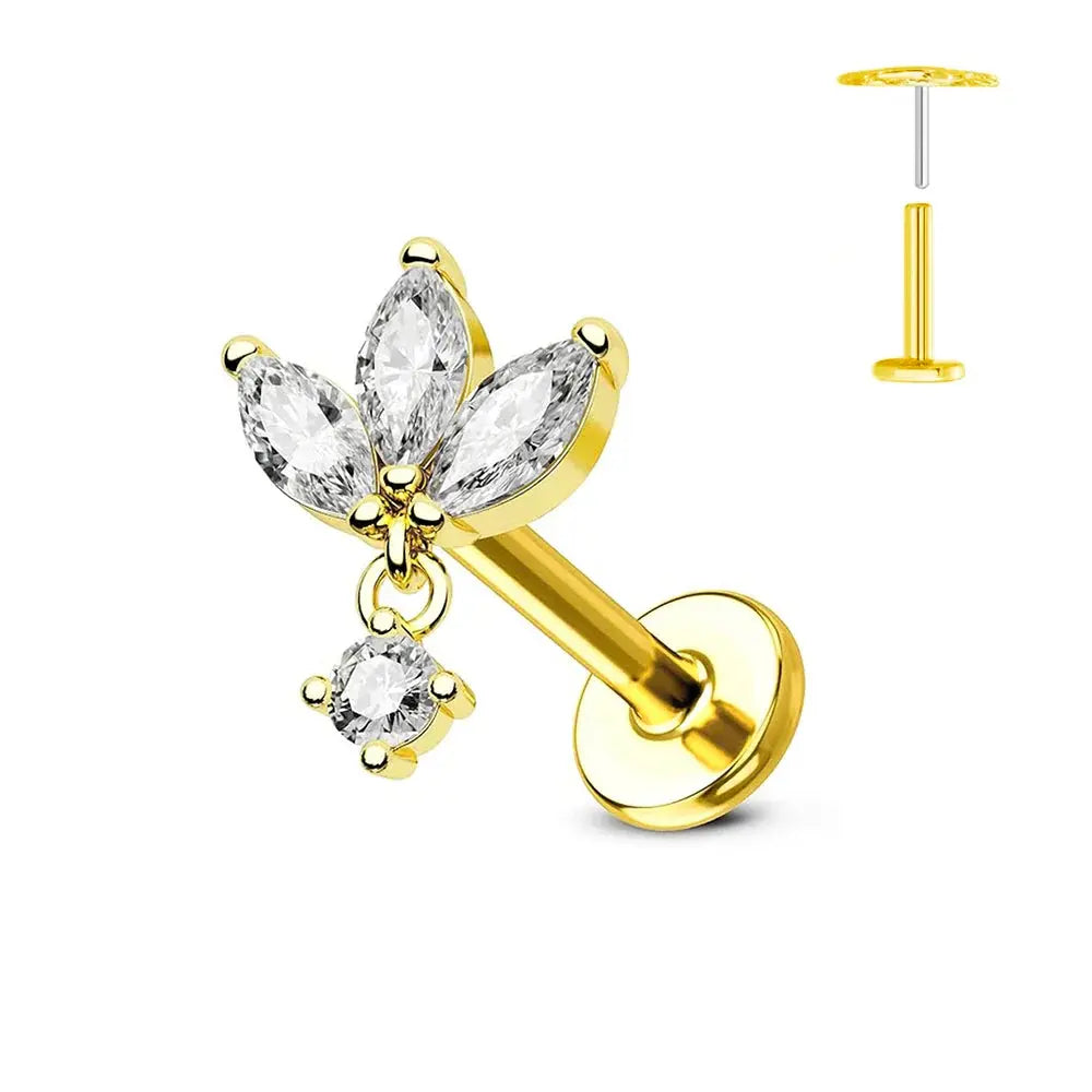 Titanium Flower Stud Piercing Earring-2