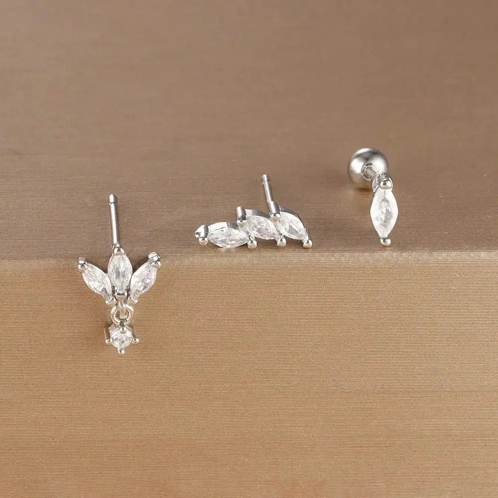 3PCS Crown Stud Earring Set for Women-5
