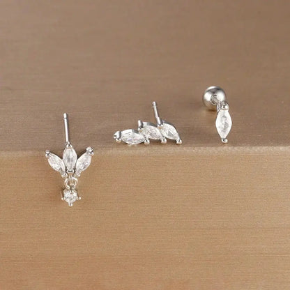 3PCS Crown Stud Earring Set for Women-5