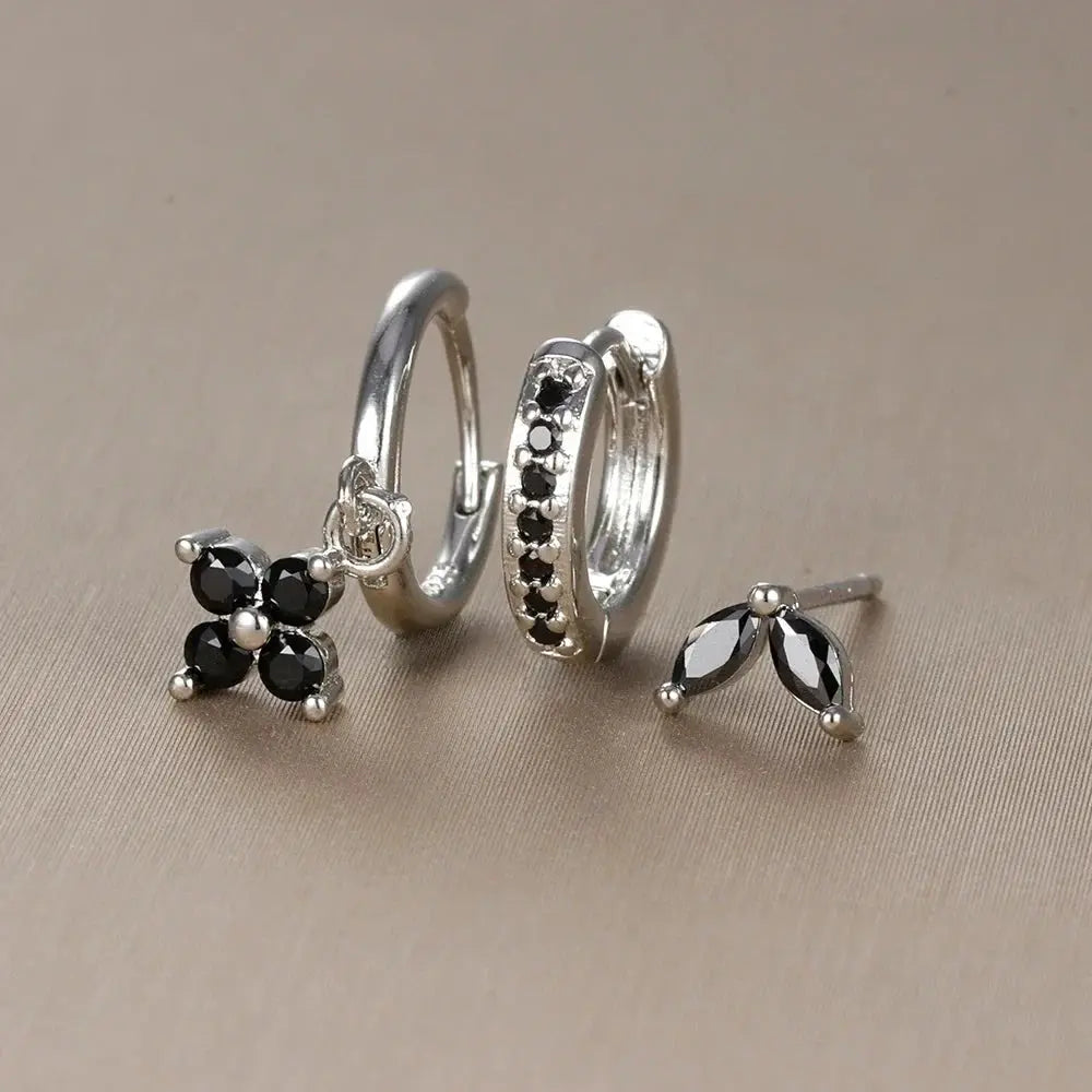3PCS Flower Drop and Dangle Earring-11
