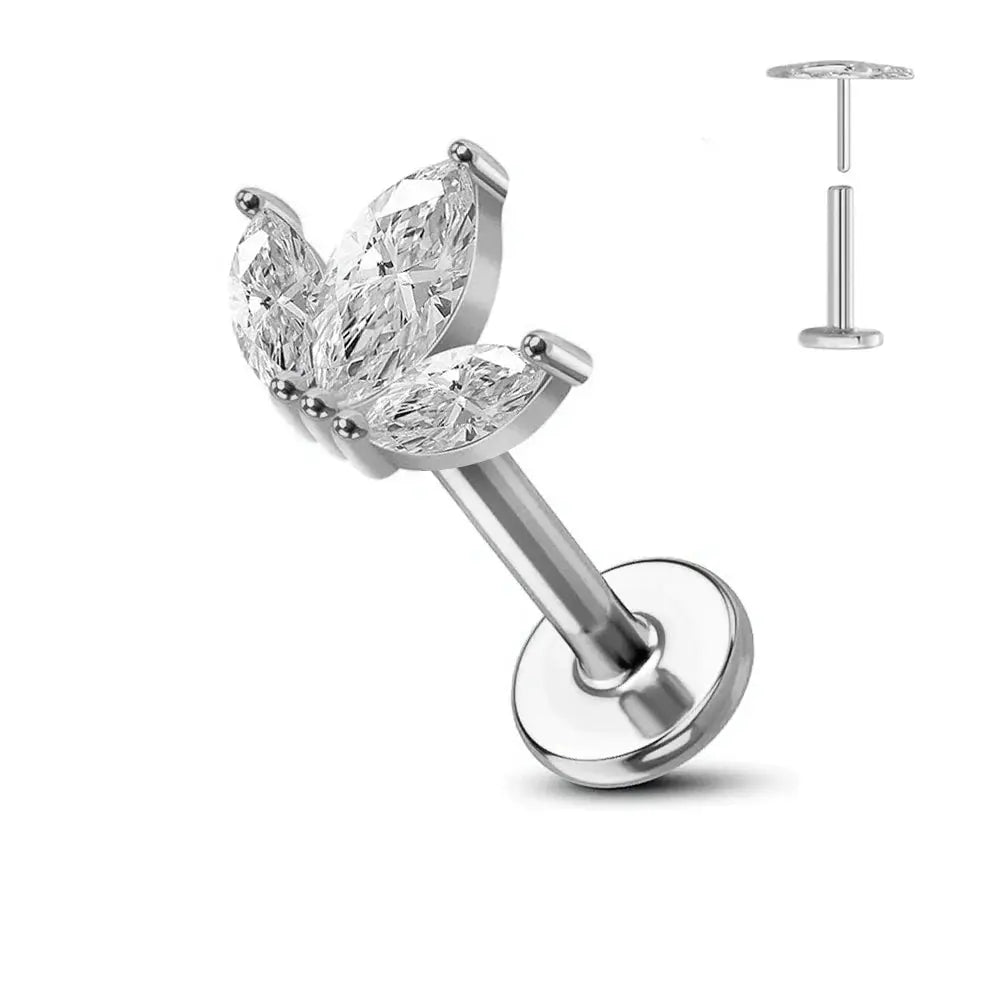 Titanium Flower Stud Piercing Earring-17