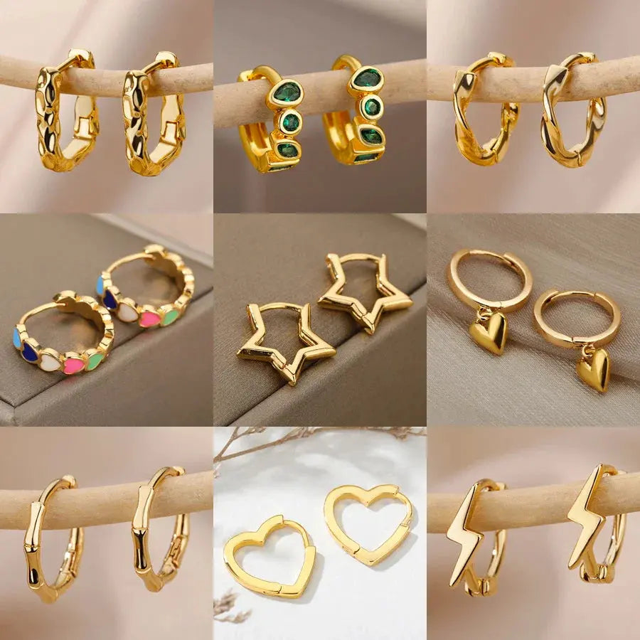 Minimalist Star Hoop Earrings for Everyday Elegance-0