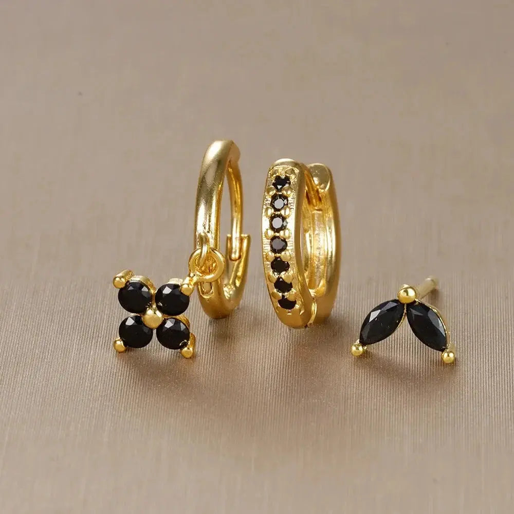 3PCS Flower Drop and Dangle Earring-5