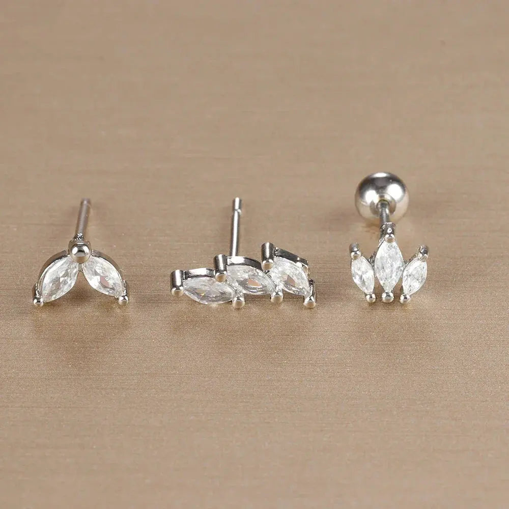 3PCS Crown Stud Earring Set for Women-18