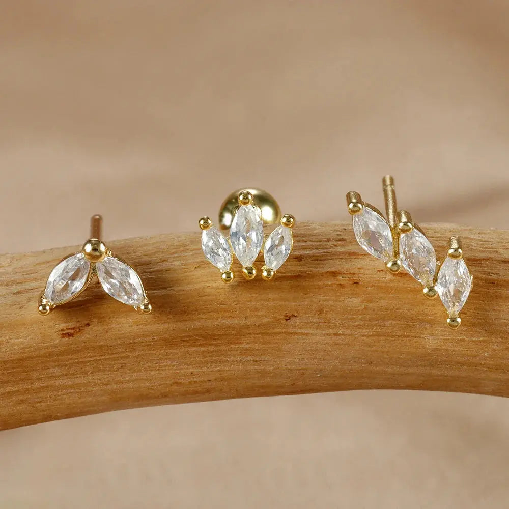 3PCS Crown Stud Earring Set for Women-2