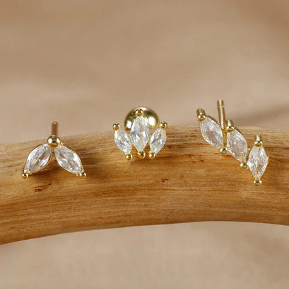3PCS Crown Stud Earring Set for Women-2