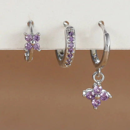 3PCS Flower Drop and Dangle Earring-17