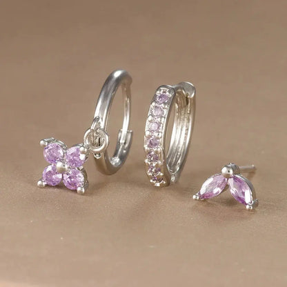 3PCS Flower Drop and Dangle Earring-9