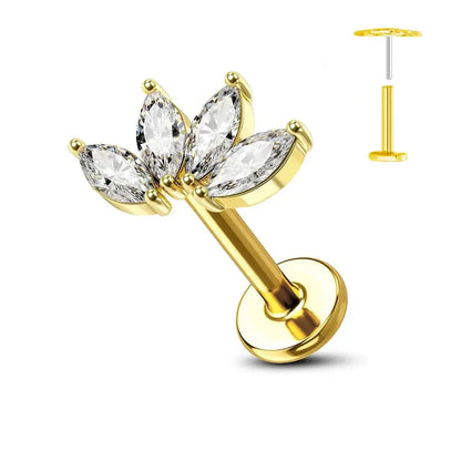 Titanium Flower Stud Piercing Earring-4